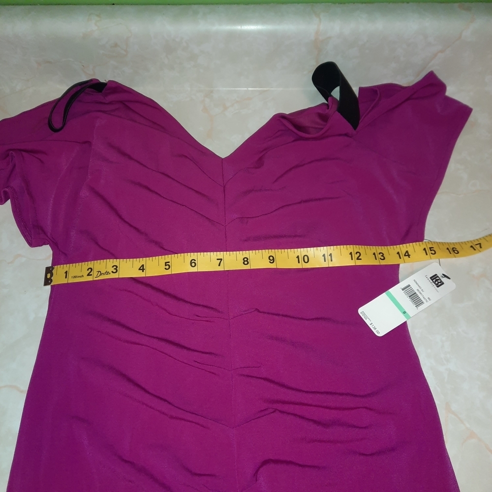 Laundry by Design One-Shoulder Ruched Plum Dress - Picture 11 of 11